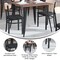 Emma and Oliver Yara Industrial Dining Chair with Rolled Steel Frame and Solid Wood Seat - 500 lbs. Static Weight Capacity